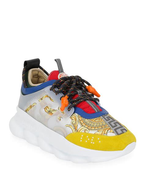 pink versace chain reaction shoes|authentic Versace chain reaction sneakers.